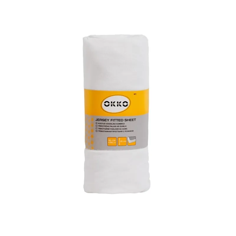 Palags Okko 601, balta krās., 90-120 x 200 cm, ar gumiju