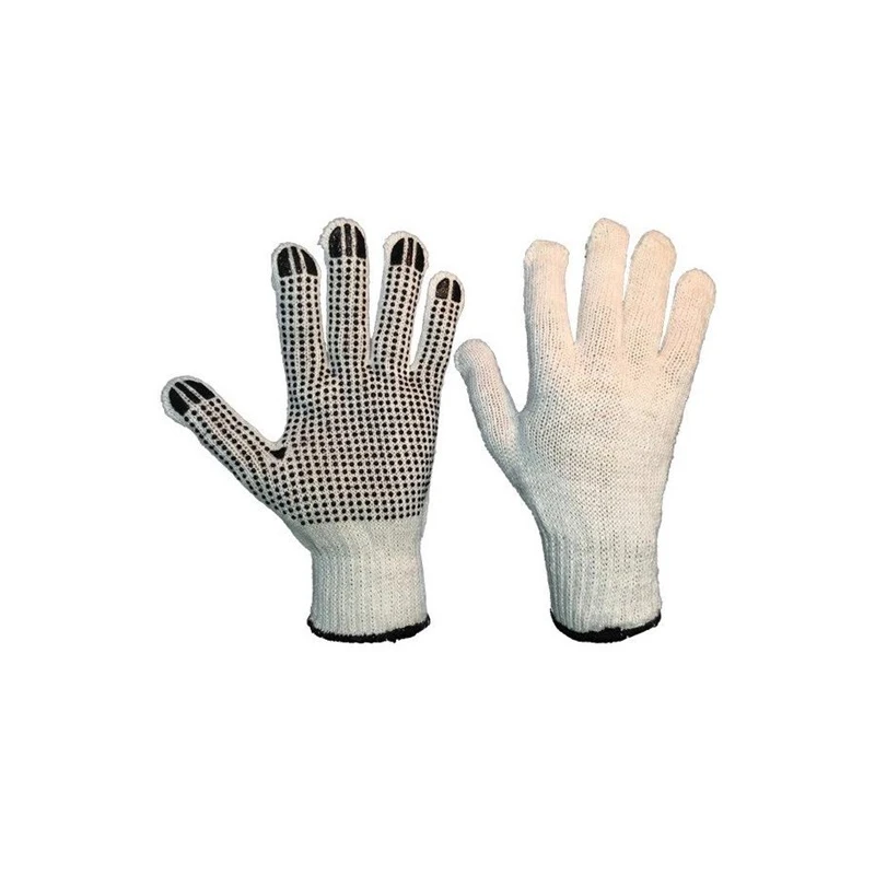 Cimdi trikotāžas punktēti vienpus gb62