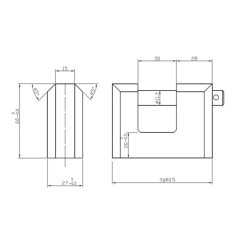 Piekaramā slēdzene Wushi HBX980. 80 x 60 mm