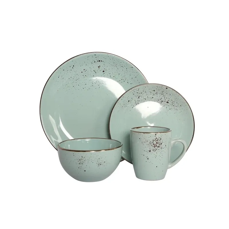 Lėkštė pietų Domoletti Speckle Mint, DIA 19.5 cm, mėtinė ,mint, sp.