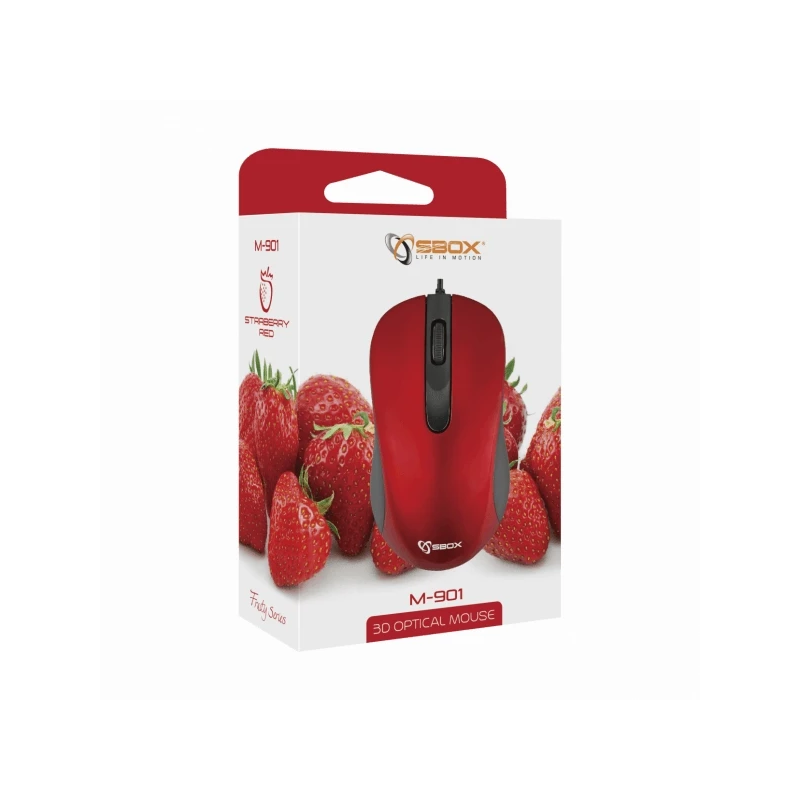 Sbox M-901 Optical Mouse Red