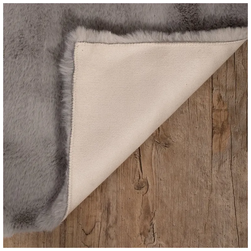 Fake rabbit 120x170cm rectangle l. grey