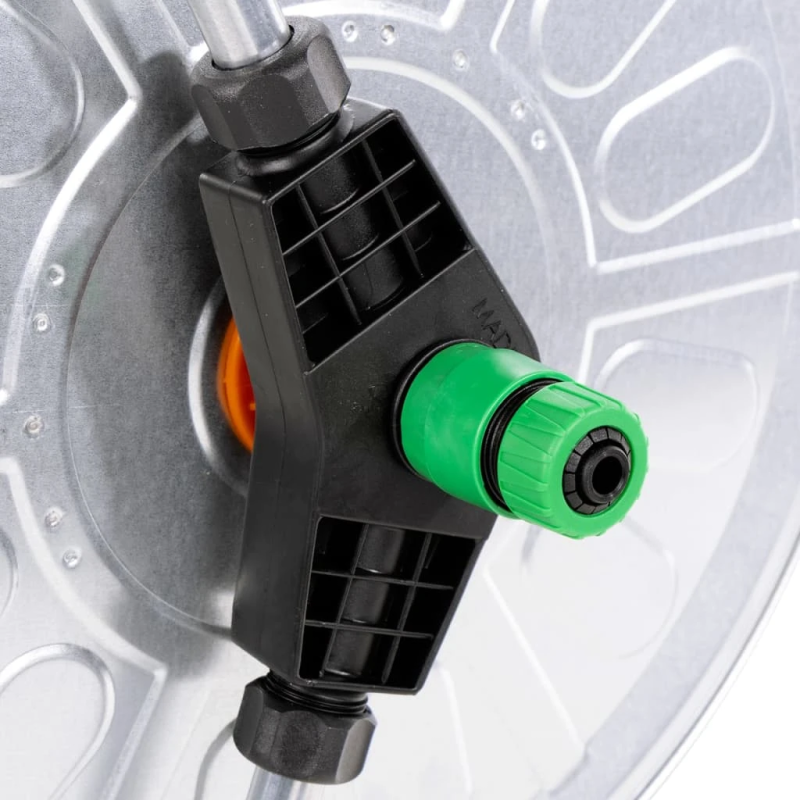 vidaXL šļūtenes spoles ratiņi 60 m 1-2" šļūtenei, tērauds