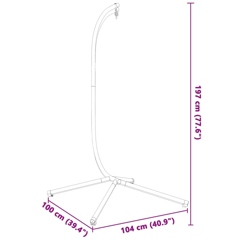 vidaXL piekarināms krēslu statīvs ar olu, bez groza, antracīta krāsas tērauds