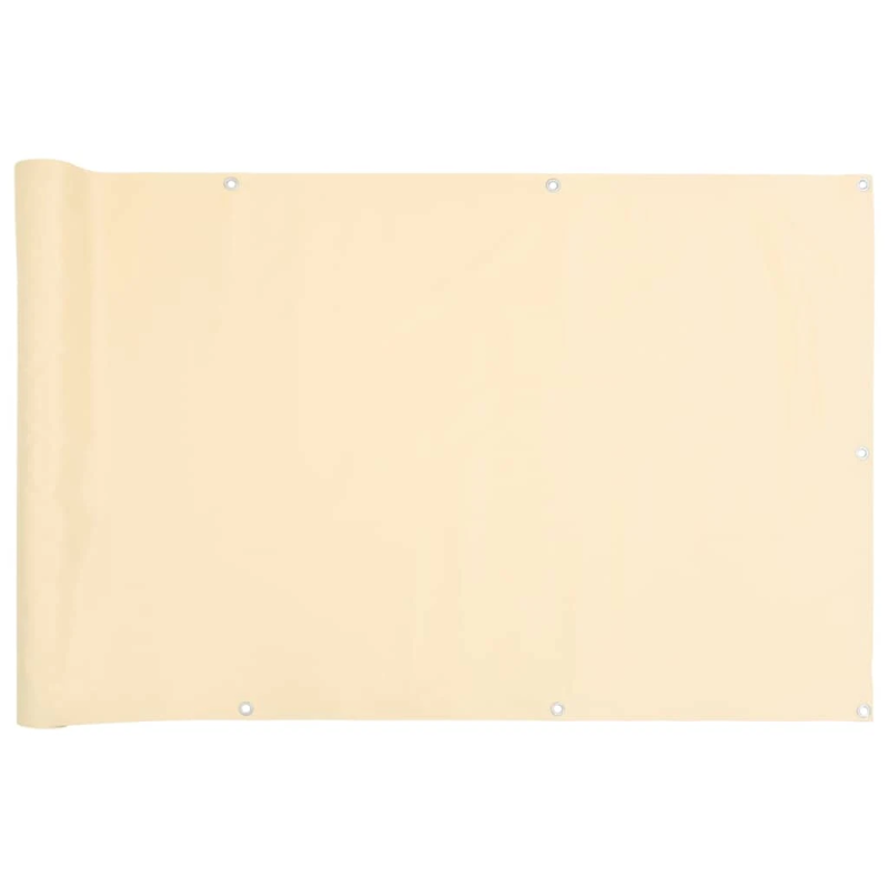 vidaXL balkona aizslietnis, PVC, 800x75 cm, krēmkrāsas