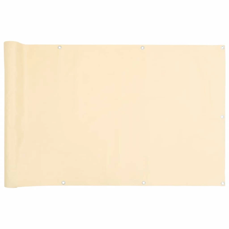 vidaXL balkona aizslietnis, PVC, 600x90 cm, krēmkrāsas