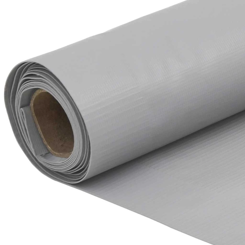 vidaXL balkona aizslietnis, PVC, 400x120 cm, pelēks