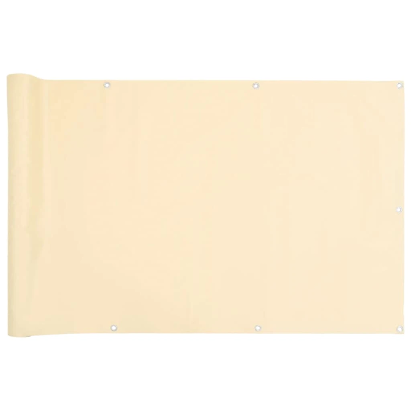 vidaXL balkona aizslietnis, PVC, 400x120 cm, krēmkrāsas