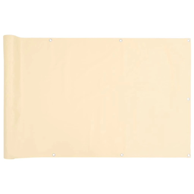 vidaXL balkona aizslietnis, PVC, 500x120 cm, krēmkrāsas
