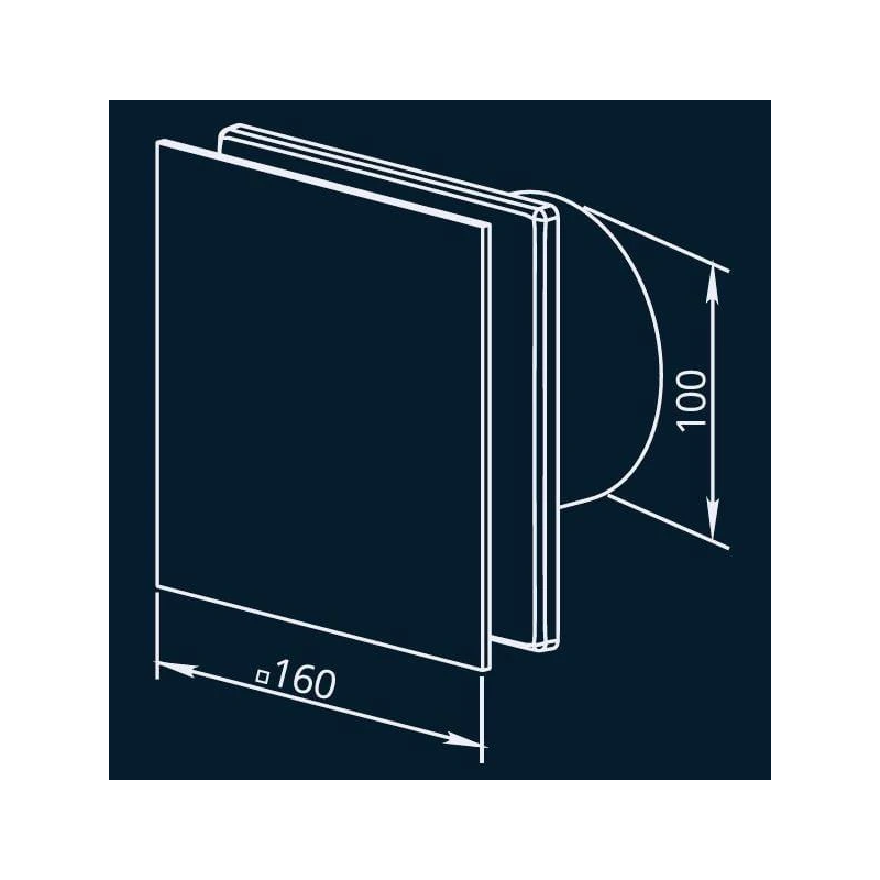 Izvelkamais ventilators HAUSHALT GLASS 100T ar taimeri