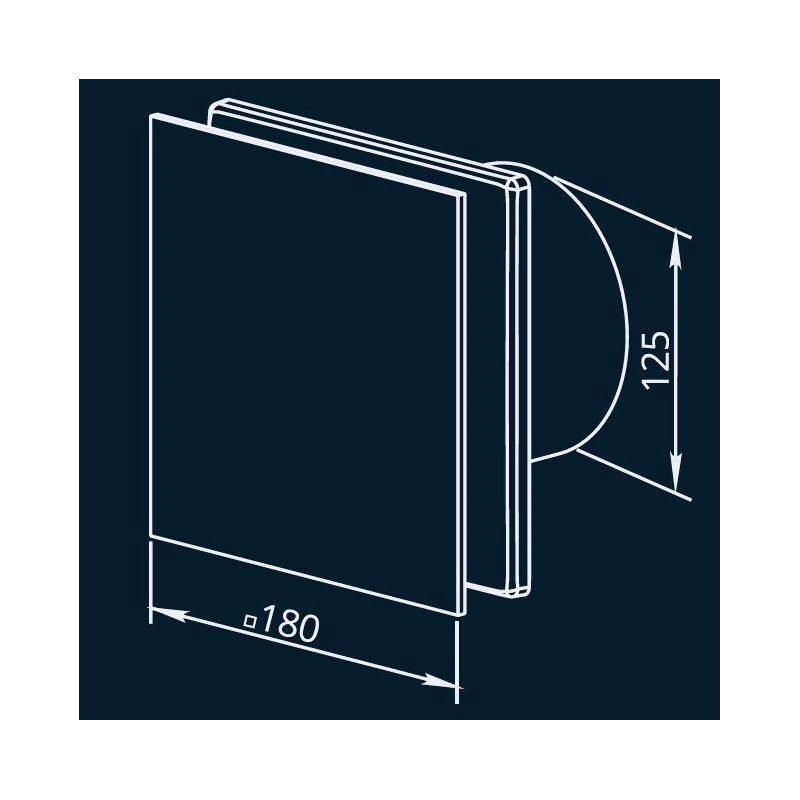 Izvelkamais ventilators HAUSHALT GLASS 125T ar taimeri