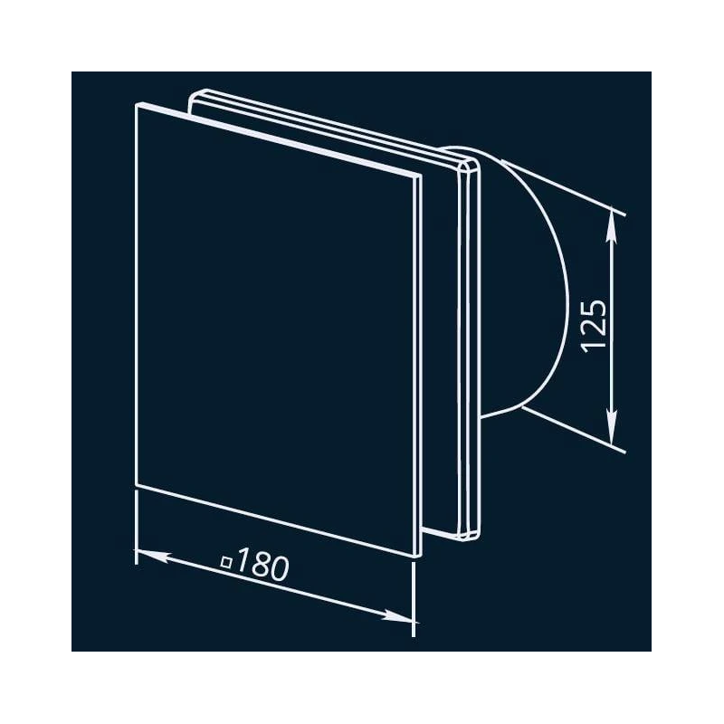 Izvelkamais ventilators HAUSHALT GLASS 125T ar taimeri