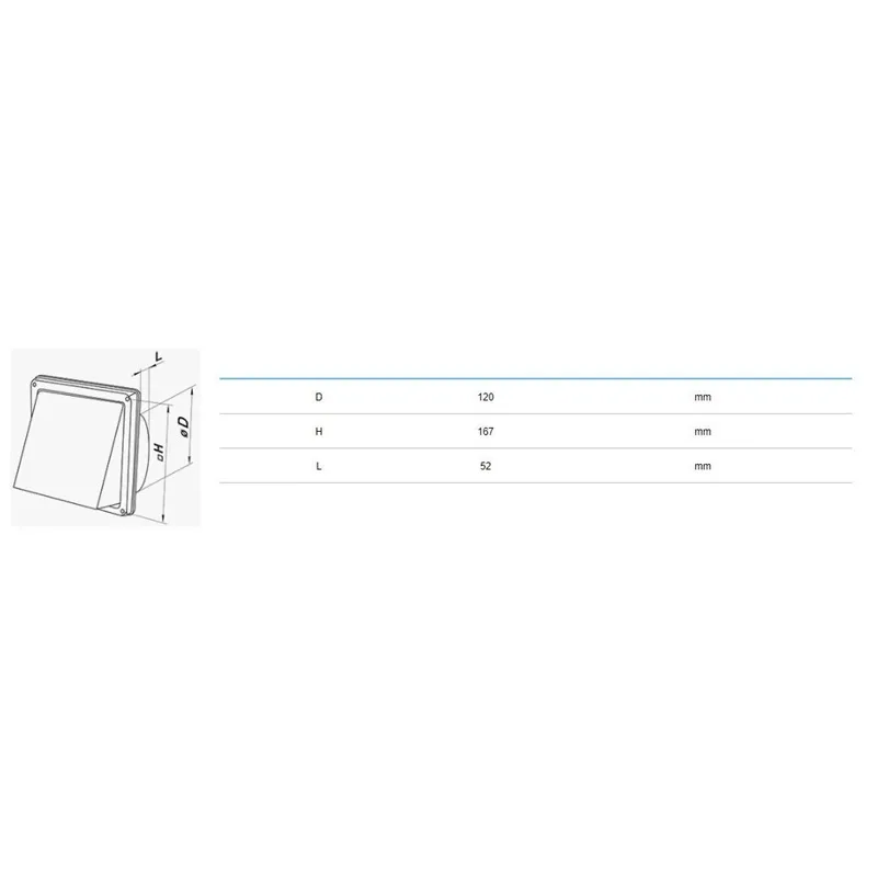 Lauko ventiliacijos grotelės Haushalt, nerūdijantysis plienas, 167 mm x 167 mm, 120 mm
