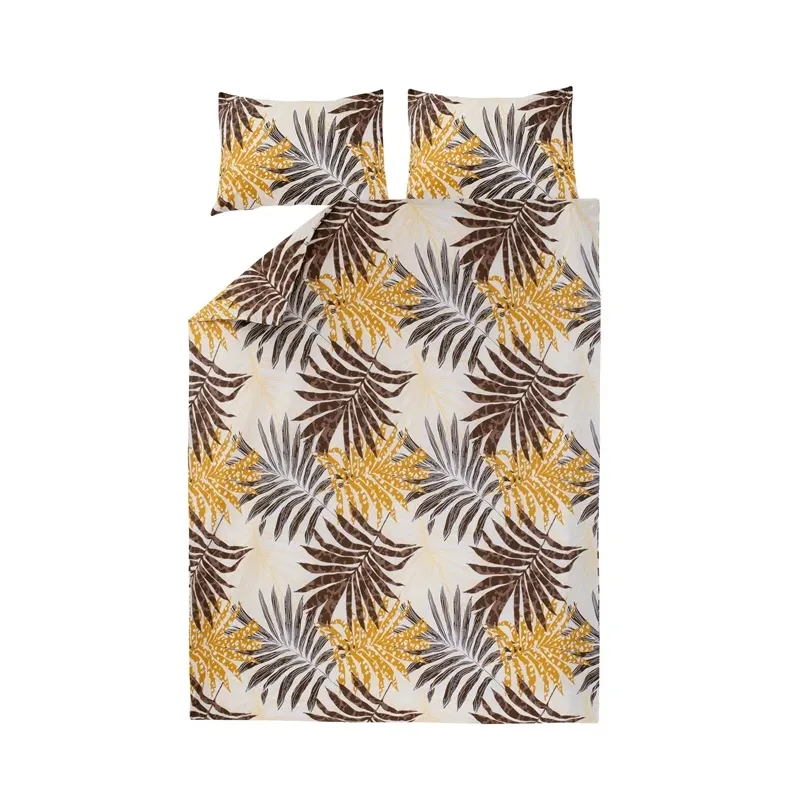 Gultas veļas komplekts Domoletti Abstract Leave, brūna krās.-bēša krās., 200 x 220 cm