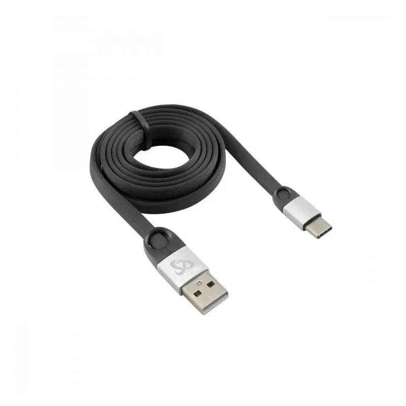 Sbox USB 2.0-Type-C-2.4A black-silver 1.5M