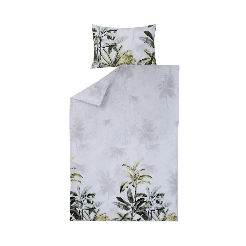 Gultas veļas komplekts Domoletti Banana Tree, zaļa krās.-pelēka krās., 140 x 200 cm