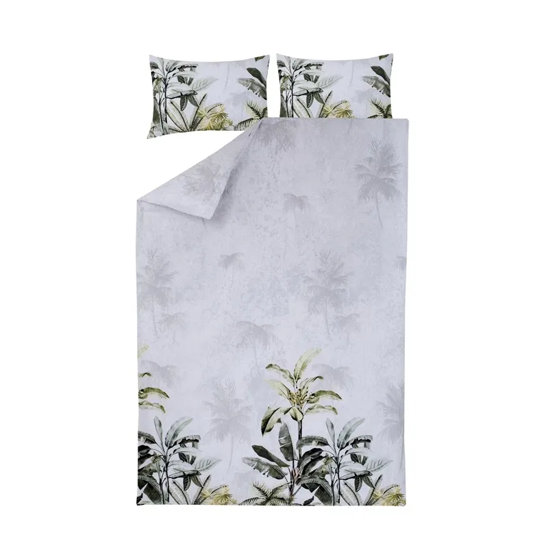 Gultas veļas komplekts Domoletti Banana Tree, zaļa krās.-pelēka krās., 200 x 220 cm