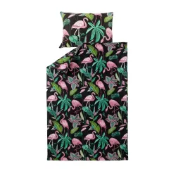 BED COV SET Flamingo SATEEN 140x200CM