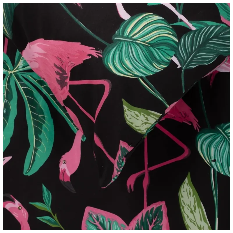 Gultas veļas komplekts Domoletti Flamingo, melna krās.-rozā krās., 140 x 200 cm