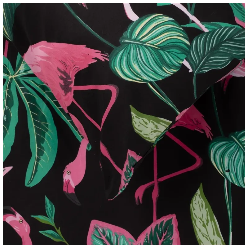 Patalynės užvalkalų komplektas Domoletti Flamingo, juoda sp.-rožinė sp., 140 x 200 cm