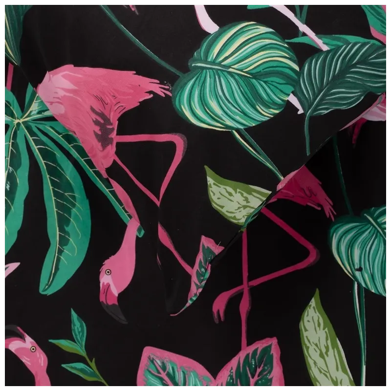 Gultas veļas komplekts Domoletti Flamingo, melna krās.-rozā krās., 200 x 220 cm