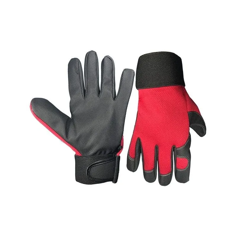 Darba cimdi pirkstaiņi Forte Tools GM238, pieaugušajiem, melna krās.-sarkana krās., 10-XL