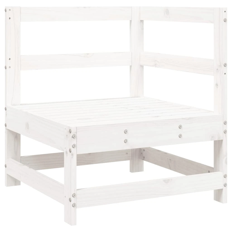 vidaXL 8-daļīgs dārza dīvānu komplekts, balts priedes masīvkoks