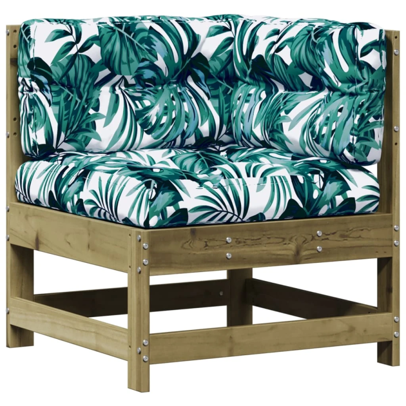 vidaXL 5-daļīgs dārza atpūtas mēbeļu komplekts ar matračiem, priede