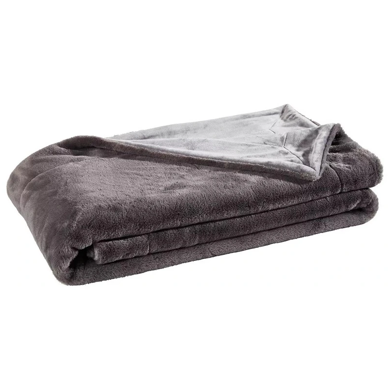 Pleds auduma 150x200 cm divp.tumši pel.