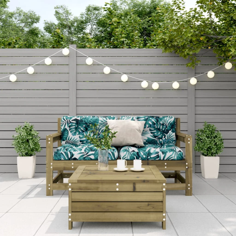 vidaXL 3-daļīgs dārza atpūtas mēbeļu komplekts ar matračiem, priede