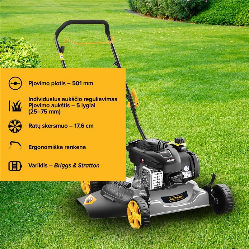 Benzīna zāles pļāvējs Grunder M510I-1-BS450E. 50 cm