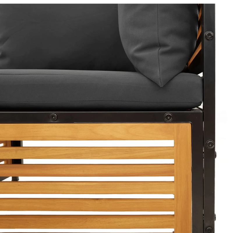 vidaXL 9-daļīgs dārza atpūtas mēbeļu komplekts ar matračiem, akācija