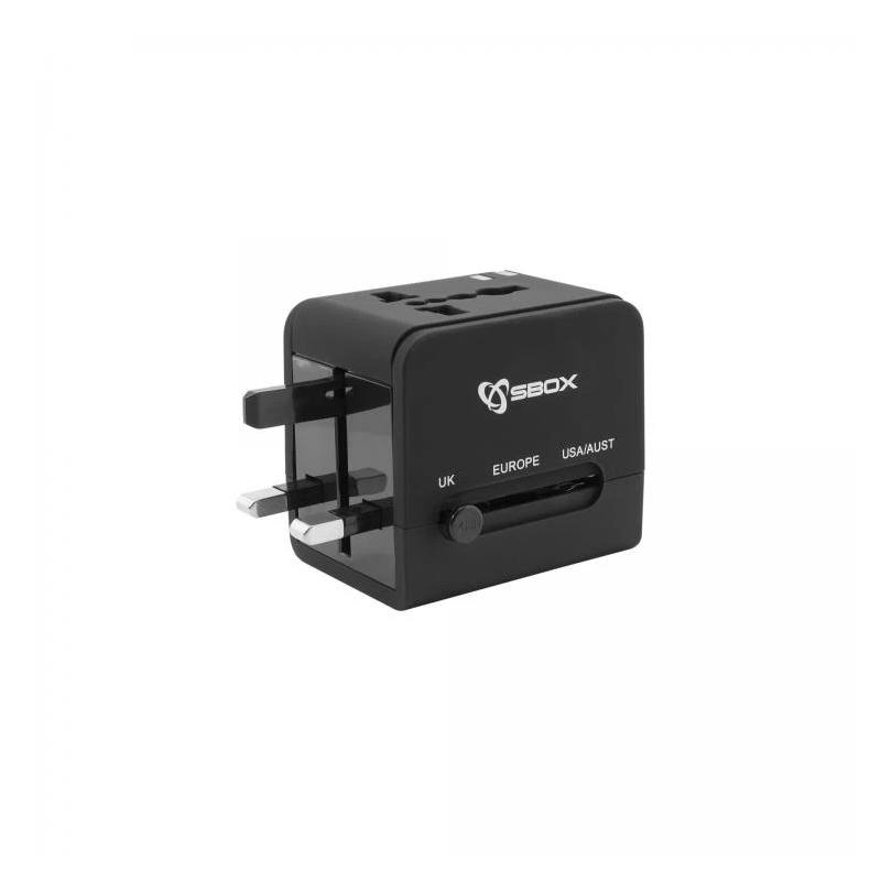 Sbox TA-23 Universal Travel Adapter with Dual USB Charger