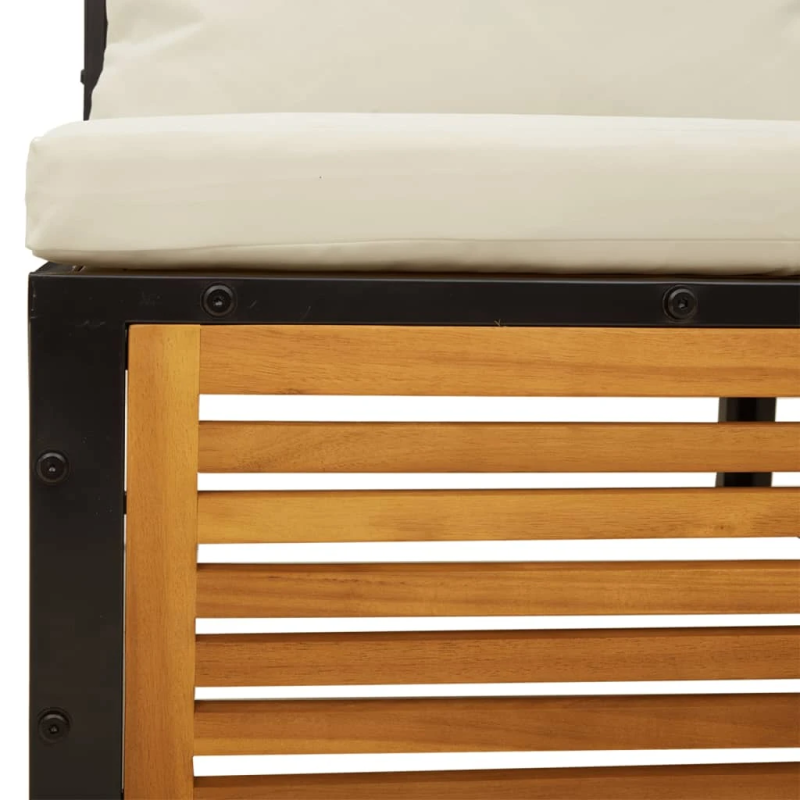 vidaXL trīsdaļīgs dārza dīvānu komplekts, spilveni, akācijas masīvkoks