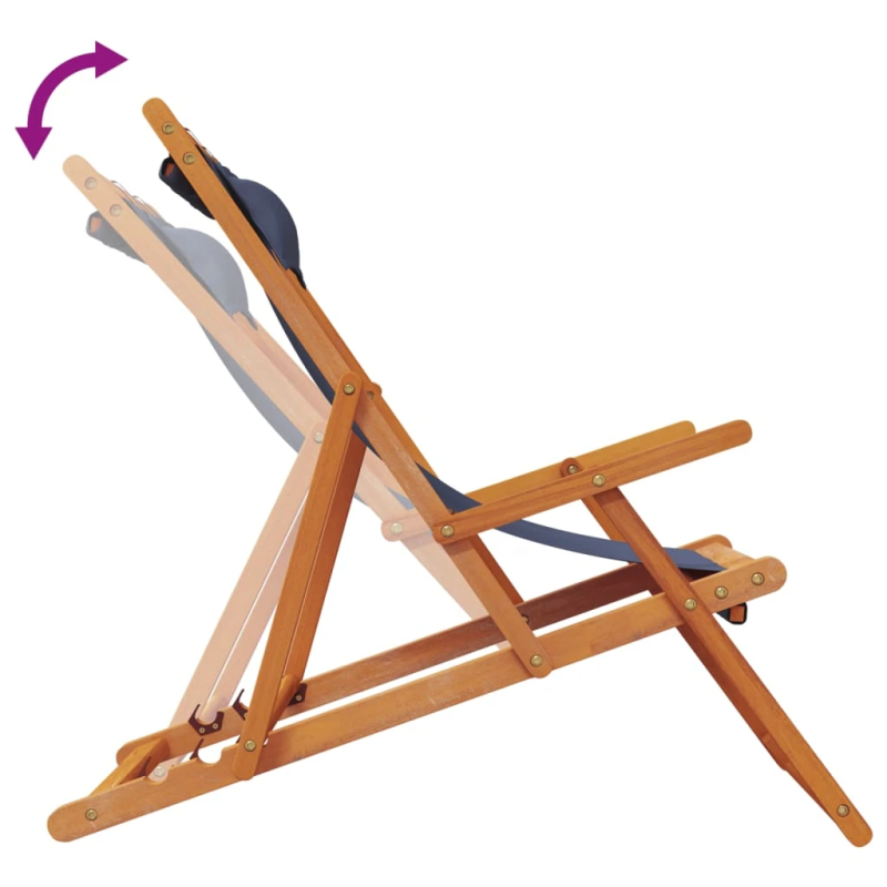 vidaXL salokāmi pludmales krēsli, 2 gab., zils audums