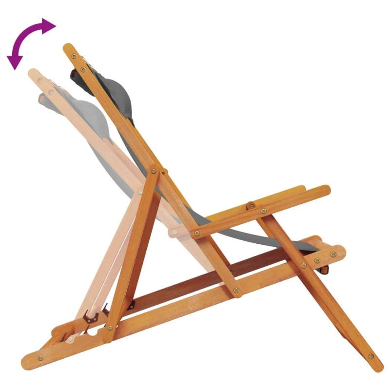 vidaXL salokāmi pludmales krēsli, 2 gab., pelēks audums