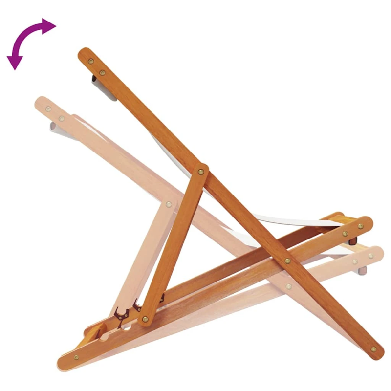 vidaXL salokāmi pludmales krēsli, 2 gab., krēmkrāsas audums