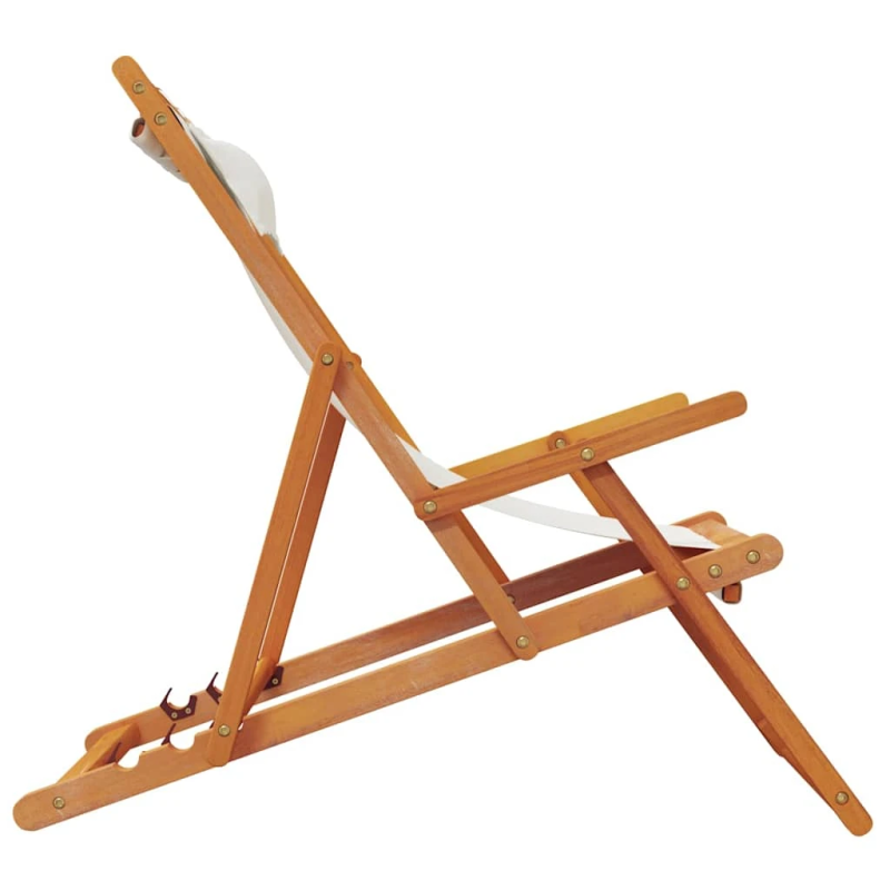 vidaXL salokāmi pludmales krēsli, 2 gab., krēmkrāsas audums