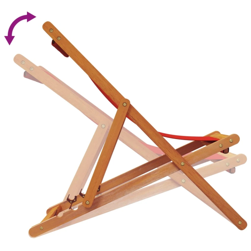 vidaXL salokāmi pludmales krēsli, 2 gab., sarkans audums