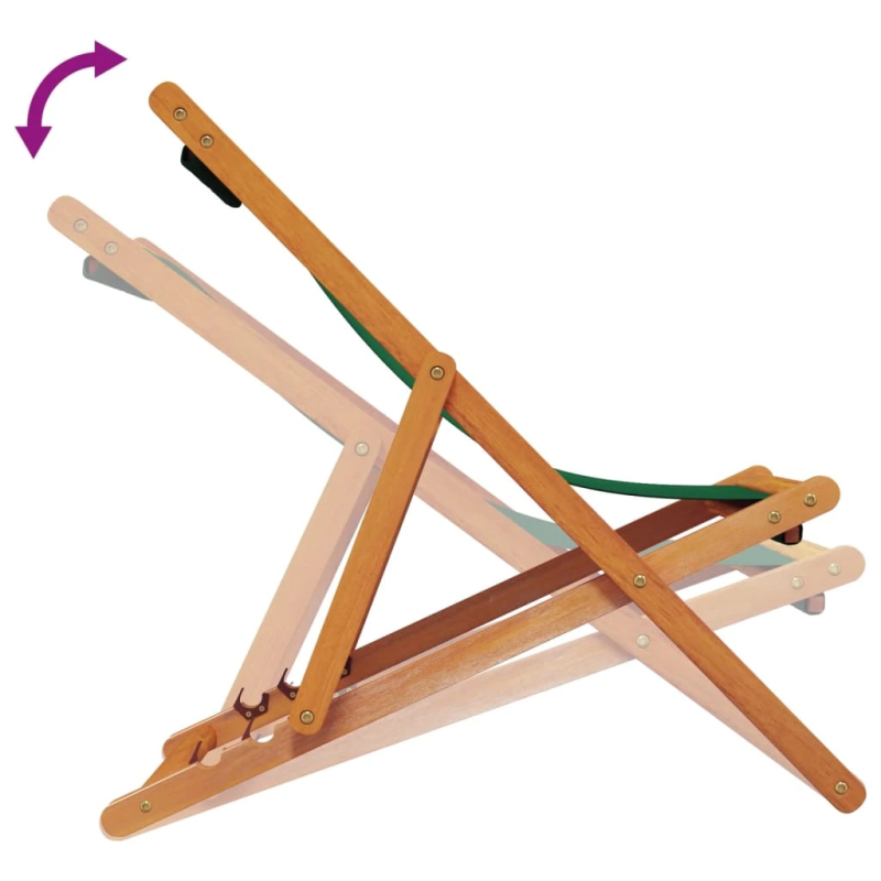 vidaXL salokāmi pludmales krēsli, 2 gab., zaļš audums