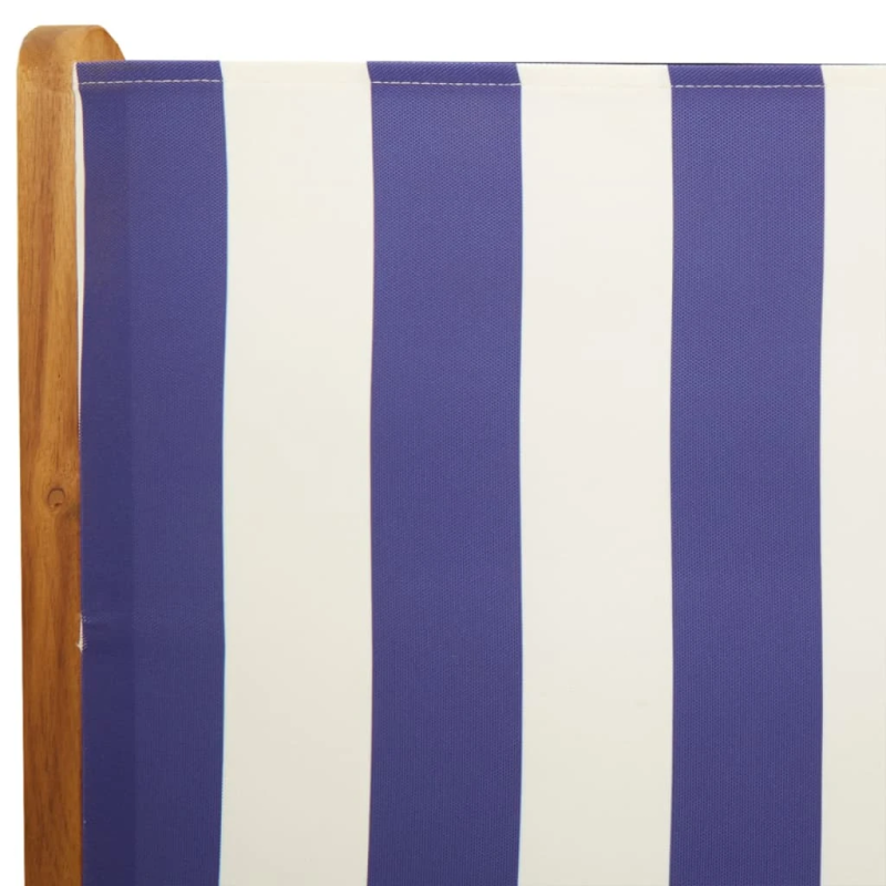 vidaXL atgāžami dārza krēsli, 6 gab., zili balts, audums un masīvkoks