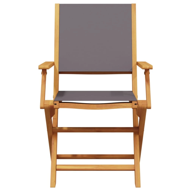 vidaXL saliekami dārza krēsli, 6 gab., antracītpelēks, audums un koks