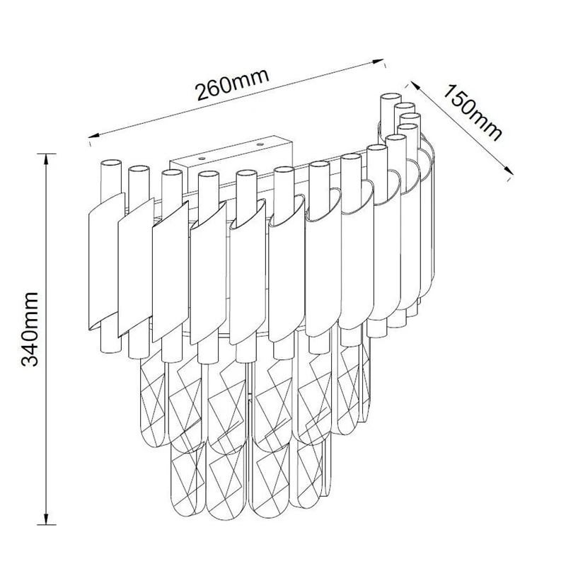 Sienas lampa lanna 2200091-w 2xe14 melna