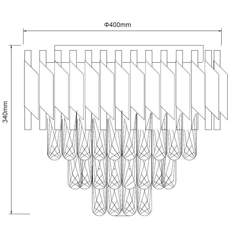 Lampa gr. lanna 2200091m-c 4xe14 melna