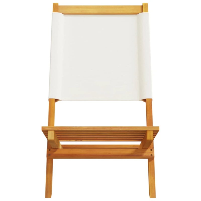 vidaXL salokāmi dārza krēsli, 4 gab., krēmbalts audums un masīvkoks