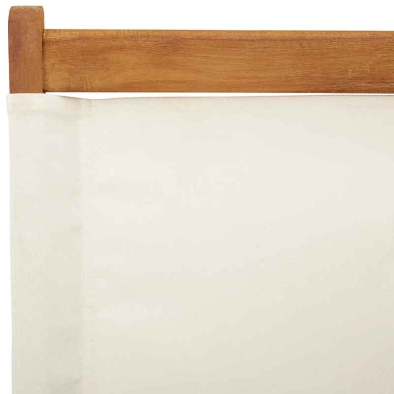 vidaXL salokāmi dārza krēsli, 6 gab., krēmbalts audums un masīvkoks