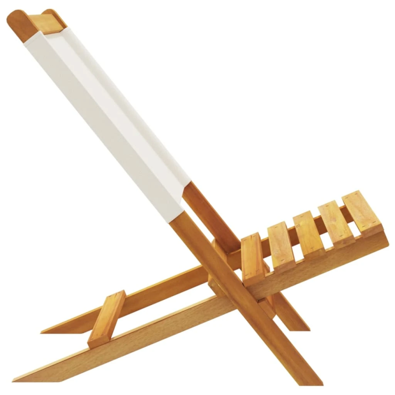 vidaXL salokāmi dārza krēsli, 8 gab., krēmbalts audums un masīvkoks