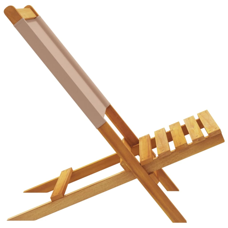 vidaXL salokāmi dārza krēsli, 4 gab., pelēkbrūns, audums un masīvkoks