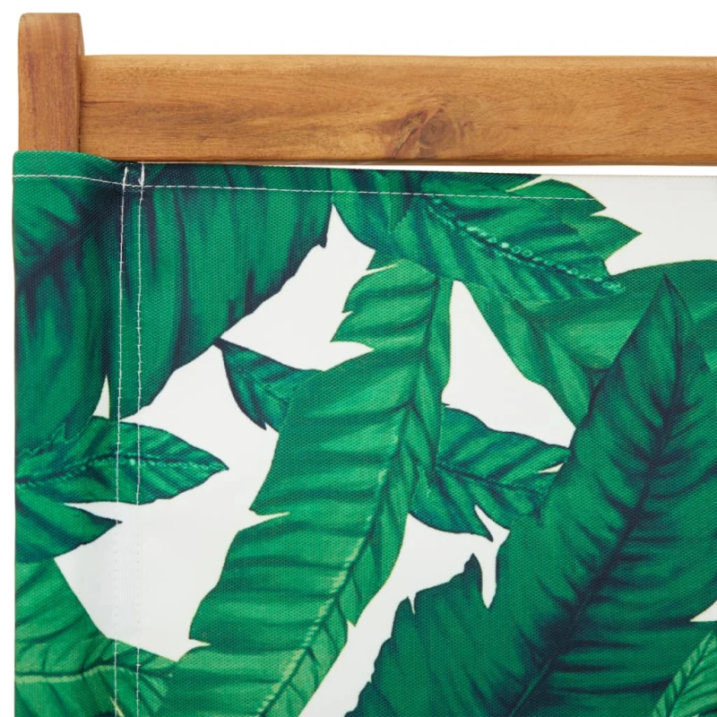 vidaXL salokāmi dārza krēsli, 4 gab., zaļš, audums un masīvkoks