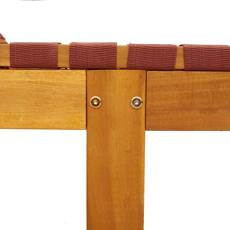 vidaXL sauļošanās zviļņi, 2 gb., sarkani, akācijas masīvkoks un audums